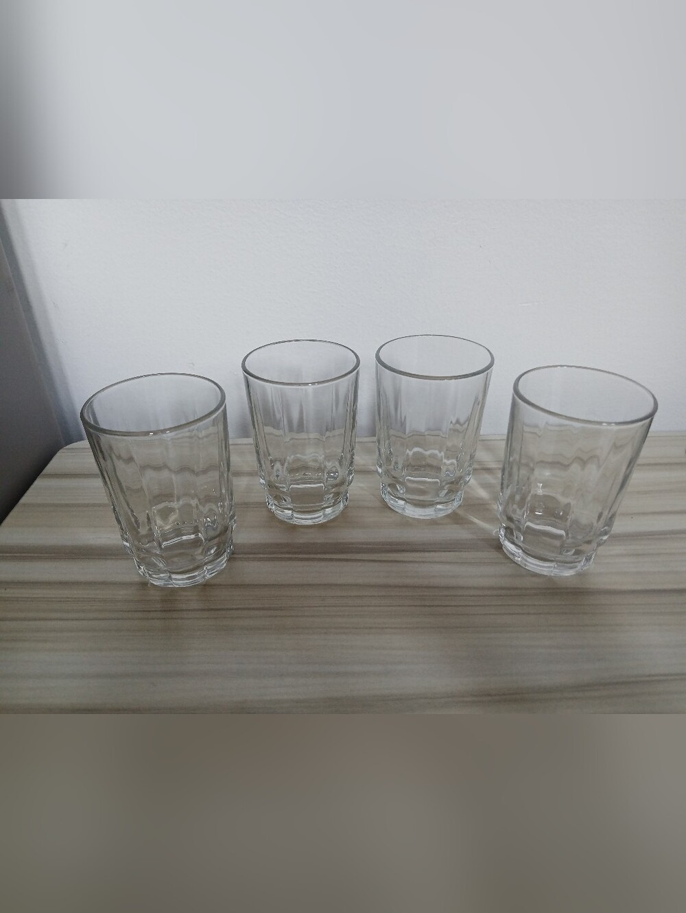 Vintage Clear Glass Juice Glasses Cups Set of 4 - Picture 2 of 15